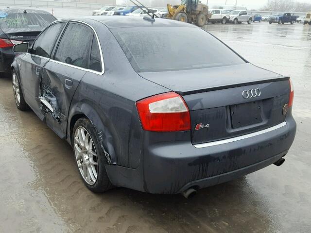 WAUPL68E05A026329 - 2005 AUDI S4 GRAY photo 3