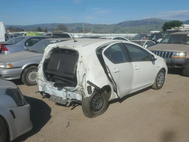 JTDKDTB37E1568902 - 2014 TOYOTA PRIUS C WHITE photo 4