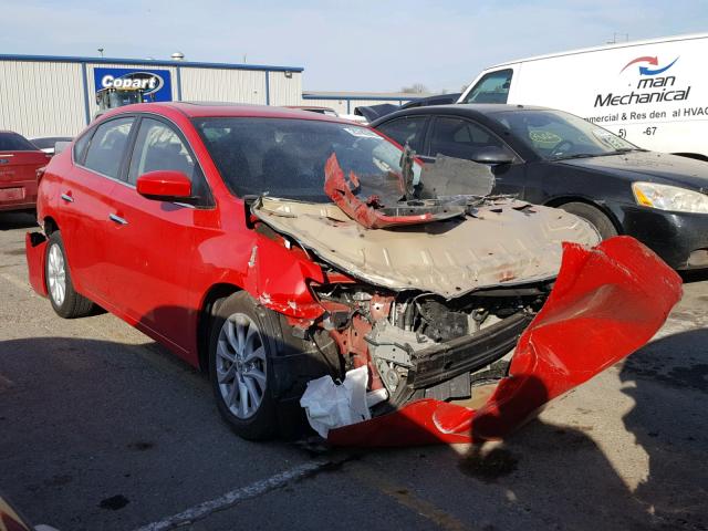 3N1AB7AP6HY292812 - 2017 NISSAN SENTRA S RED photo 1