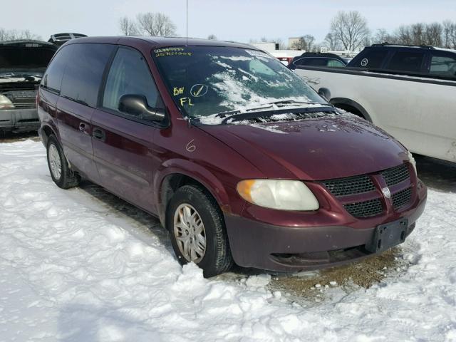 1B4GP25321B166791 - 2001 DODGE CARAVAN SE MAROON photo 1