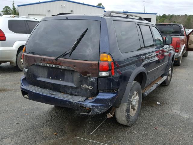 JA4MT21H23J021577 - 2003 MITSUBISHI MONTERO SP BLUE photo 4