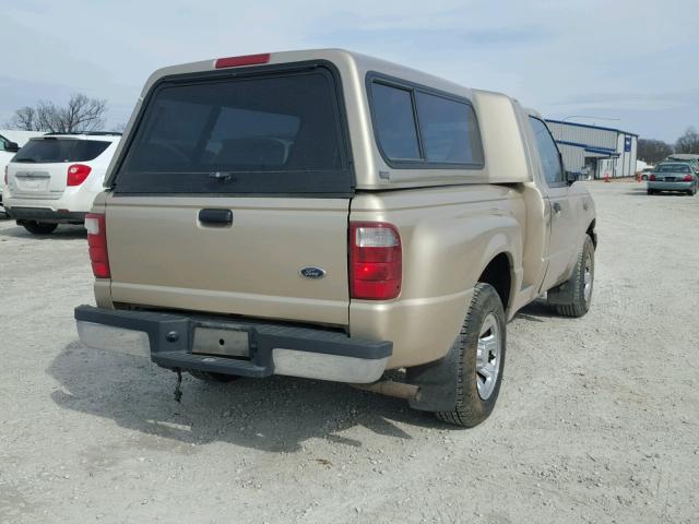 1FTYR10U51PA86142 - 2001 FORD RANGER GOLD photo 4