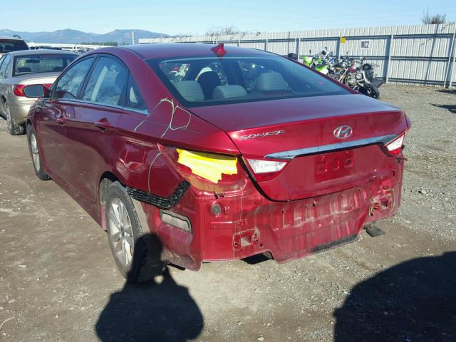 5NPEB4AC2EH854126 - 2014 HYUNDAI SONATA GLS RED photo 3