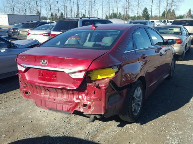 5NPEB4AC2EH854126 - 2014 HYUNDAI SONATA GLS RED photo 4