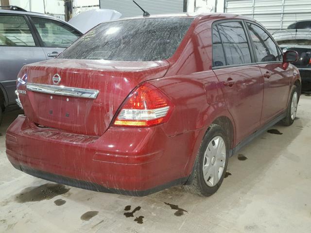 3N1BC1AP3AL406007 - 2010 NISSAN VERSA S RED photo 4