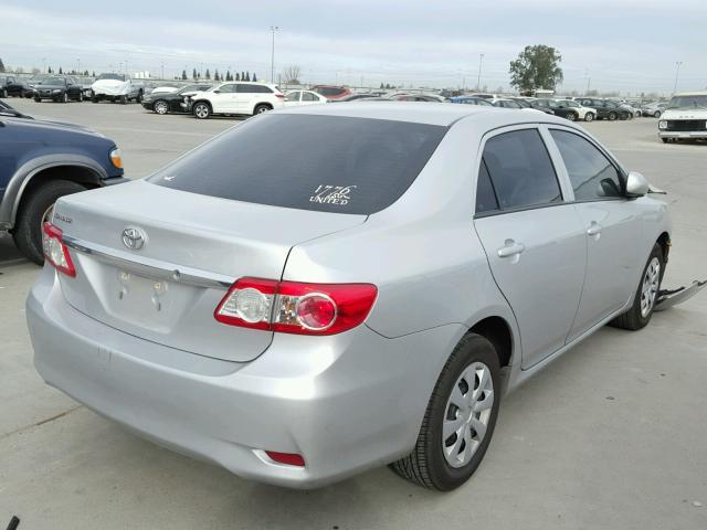 5YFBU4EE9DP166537 - 2013 TOYOTA COROLLA BA SILVER photo 4