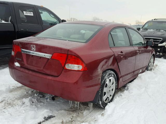 2HGFA1F50BH549911 - 2011 HONDA CIVIC LX MAROON photo 4