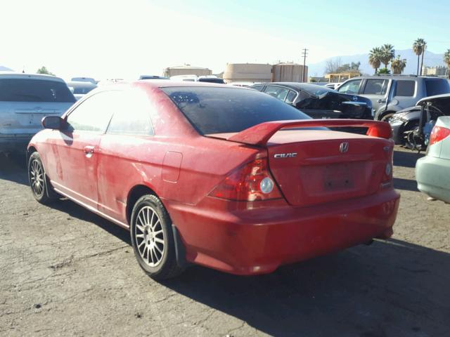 1HGEM22905L078867 - 2005 HONDA CIVIC EX RED photo 3