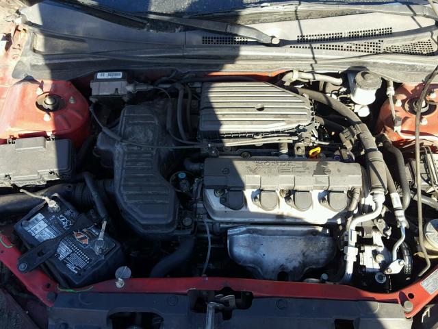 1HGEM22905L078867 - 2005 HONDA CIVIC EX RED photo 7