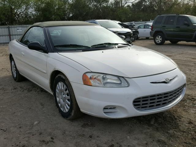 1C3EL45XX3N606637 - 2003 CHRYSLER SEBRING LX WHITE photo 1