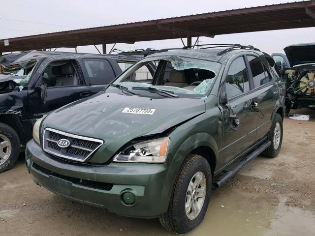 KNDJD733645281074 - 2004 KIA SORENTO EX GREEN photo 2