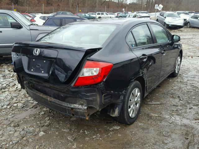 19XFB2F53CE002064 - 2012 HONDA CIVIC LX BLACK photo 4