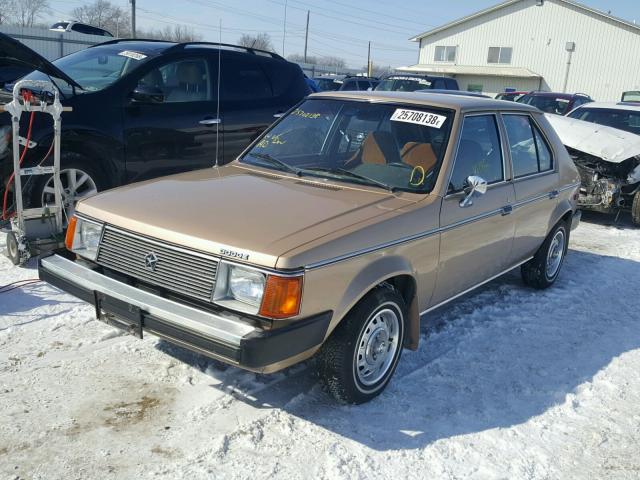 1B3BZ48C9ED216919 - 1984 DODGE OMNI SE GOLD photo 2