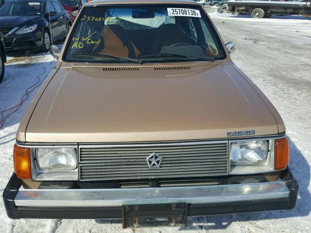 1B3BZ48C9ED216919 - 1984 DODGE OMNI SE GOLD photo 9