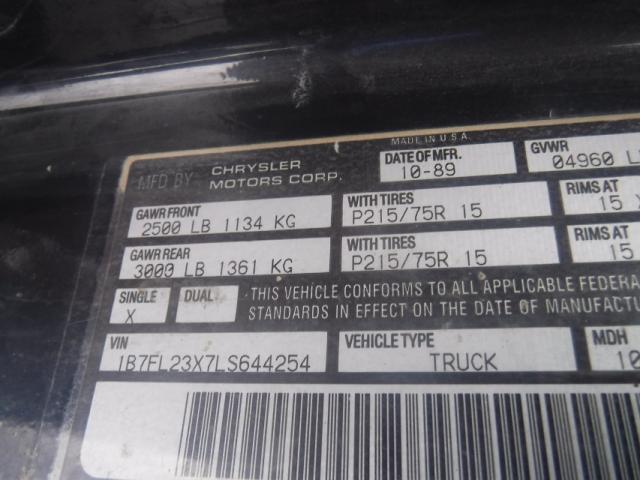 1B7FL23X7LS644254 - 1990 DODGE DAKOTA BLACK photo 10