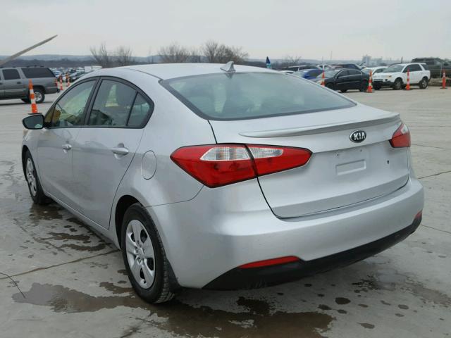 KNAFK4A61F5276131 - 2015 KIA FORTE LX SILVER photo 3