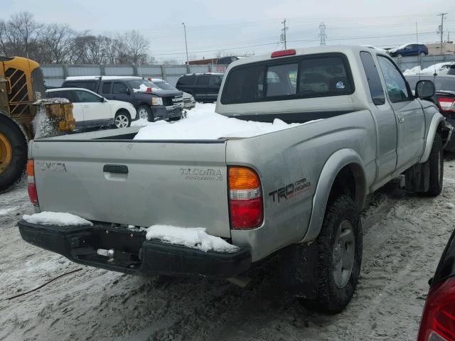 5TESN92N91Z792822 - 2001 TOYOTA TACOMA XTR SILVER photo 4