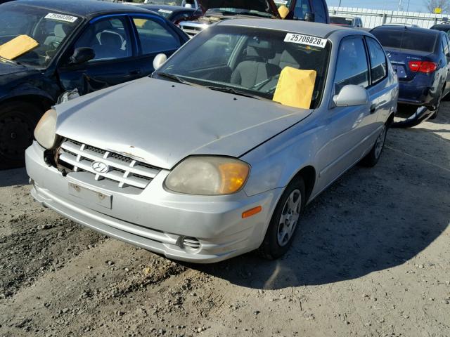 KMHCG35C14U309743 - 2004 HYUNDAI ACCENT GL SILVER photo 2