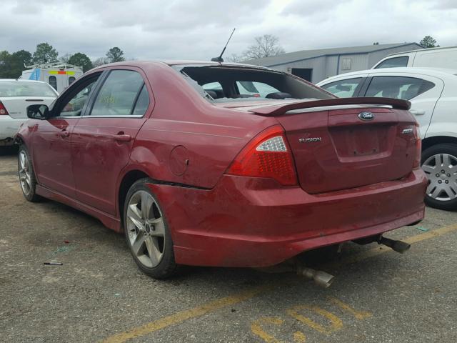 3FAHP0KC2AR128947 - 2010 FORD FUSION SPO RED photo 3