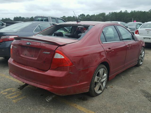 3FAHP0KC2AR128947 - 2010 FORD FUSION SPO RED photo 4