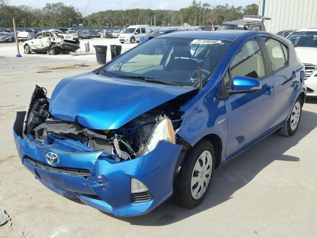 JTDKDTB3XC1015125 - 2012 TOYOTA PRIUS C BLUE photo 2