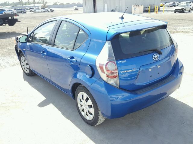 JTDKDTB3XC1015125 - 2012 TOYOTA PRIUS C BLUE photo 3