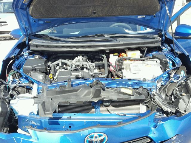 JTDKDTB3XC1015125 - 2012 TOYOTA PRIUS C BLUE photo 7