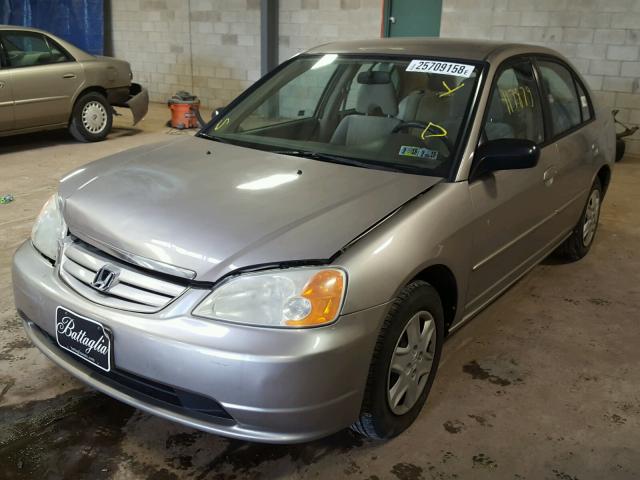 2HGES16523H534711 - 2003 HONDA CIVIC LX BEIGE photo 2