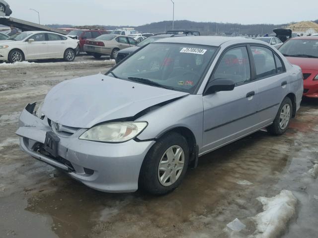 1HGES16335L004235 - 2005 HONDA CIVIC DX V SILVER photo 2