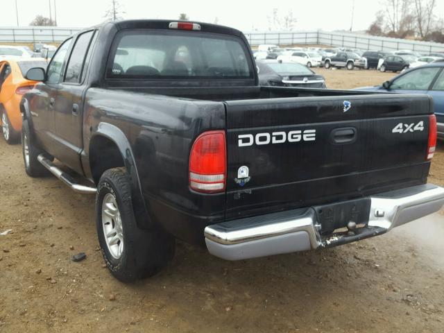 1B7HG48X22S511224 - 2002 DODGE DAKOTA QUA BLACK photo 3