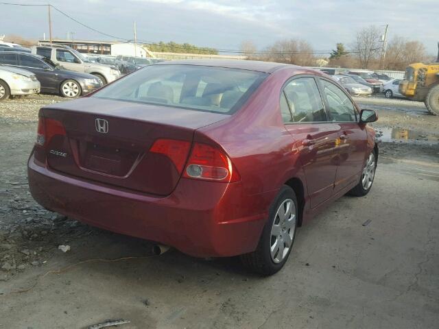 2HGFA16556H524458 - 2006 HONDA CIVIC LX BURGUNDY photo 4