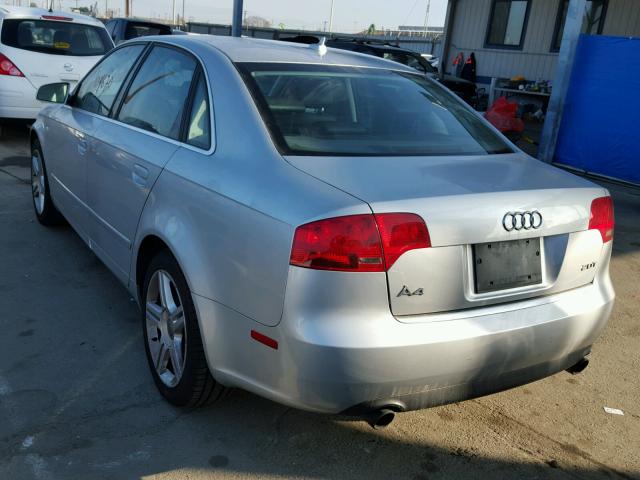 WAUAF78E27A063341 - 2007 AUDI A4 2 SILVER photo 3