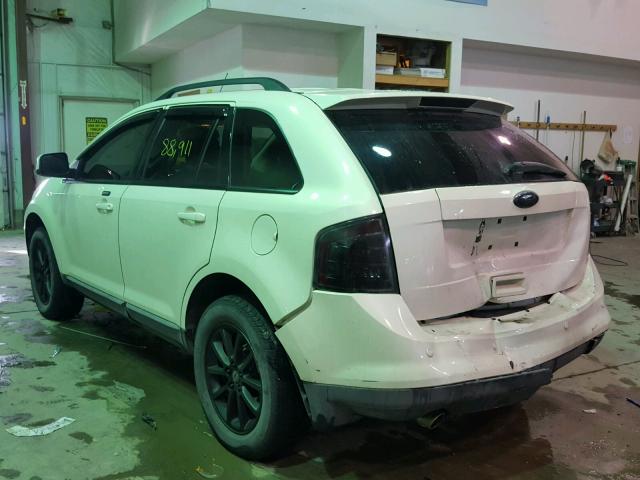 2FMDK38C78BA25026 - 2008 FORD EDGE SEL WHITE photo 3