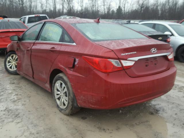 5NPEB4AC8BH116486 - 2011 HYUNDAI SONATA GLS MAROON photo 3