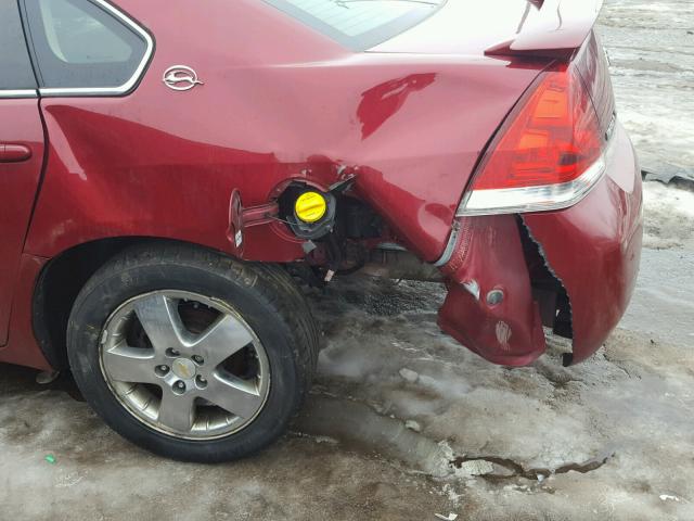 2G1WT58K381289971 - 2008 CHEVROLET IMPALA LT RED photo 9