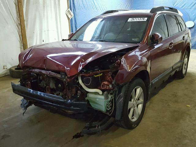 4S4BRCKC3D3279306 - 2013 SUBARU OUTBACK 2. BURGUNDY photo 2