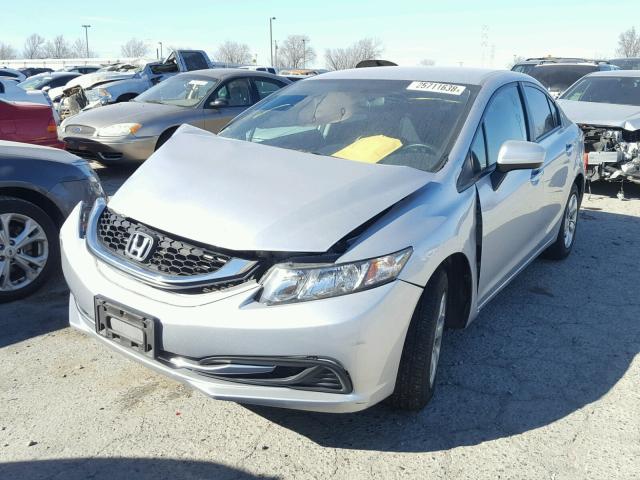 19XFB2F57EE261546 - 2014 HONDA CIVIC LX SILVER photo 2