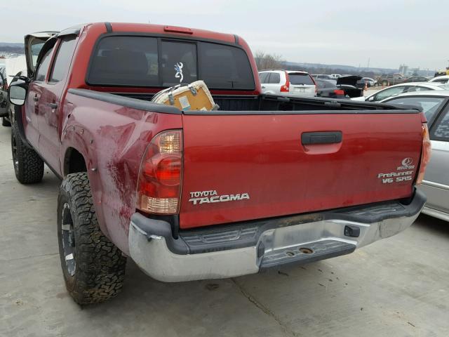 3TMJU62N78M065246 - 2008 TOYOTA TACOMA DOU MAROON photo 3