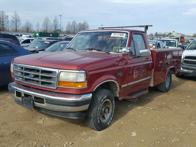 1FTEF14H7TLA84072 - 1996 FORD F150 MAROON photo 2