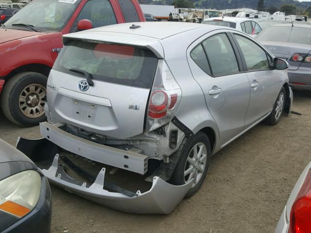 JTDKDTB39C1030537 - 2012 TOYOTA PRIUS C SILVER photo 4