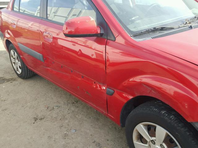 KNADE123776186737 - 2007 KIA RIO BASE RED photo 9