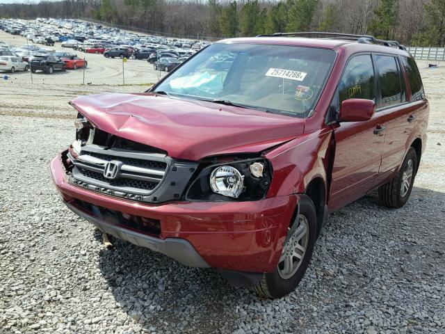 5FNYF186X4B003219 - 2004 HONDA PILOT EXL RED photo 2