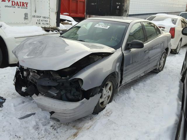 1G2NF52T0YC509965 - 2000 PONTIAC GRAND AM S GRAY photo 2