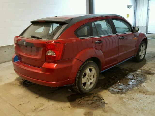 1B3HB48B17D284379 - 2007 DODGE CALIBER SX RED photo 4