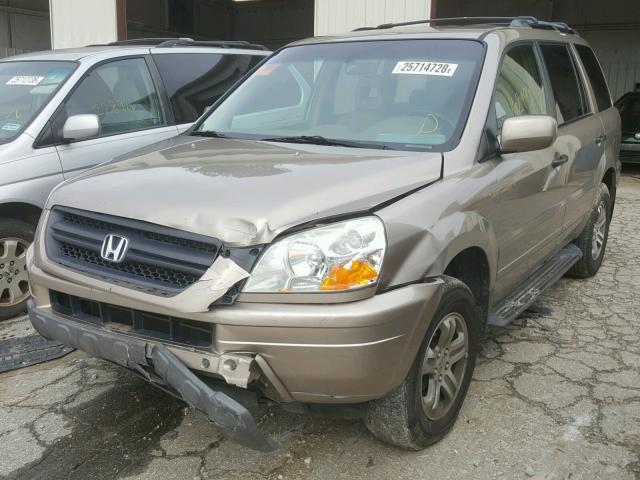 2HKYF18633H614872 - 2003 HONDA PILOT EXL GOLD photo 2