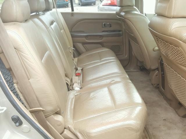 2HKYF18633H614872 - 2003 HONDA PILOT EXL GOLD photo 6