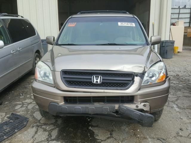 2HKYF18633H614872 - 2003 HONDA PILOT EXL GOLD photo 9