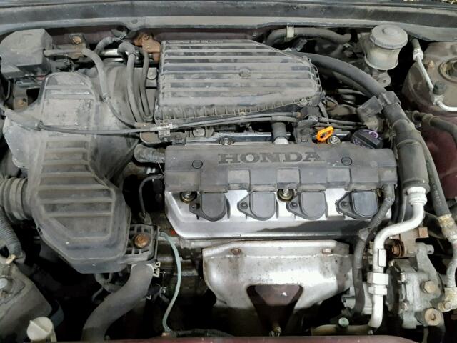 1HGES16552L035872 - 2002 HONDA CIVIC LX BURGUNDY photo 7