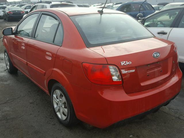 KNADH4A33A6687643 - 2010 KIA RIO LX RED photo 3