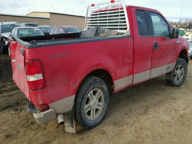 1FTPX14545FA84981 - 2005 FORD F150 RED photo 4